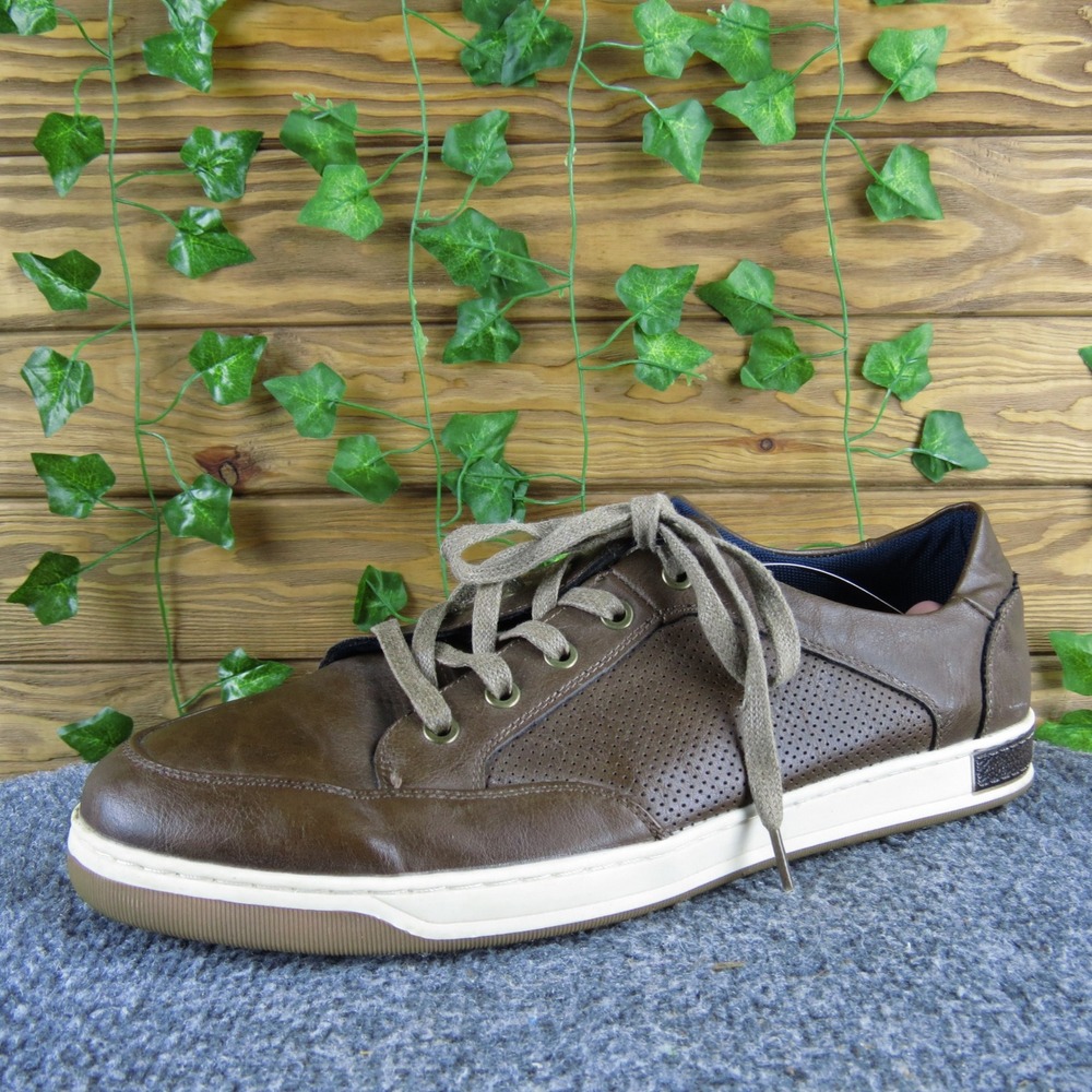 Jonsen Leather Lace-Up Sneakers‎ Men's Size 10.5 Brown Casual Comfort Shoes